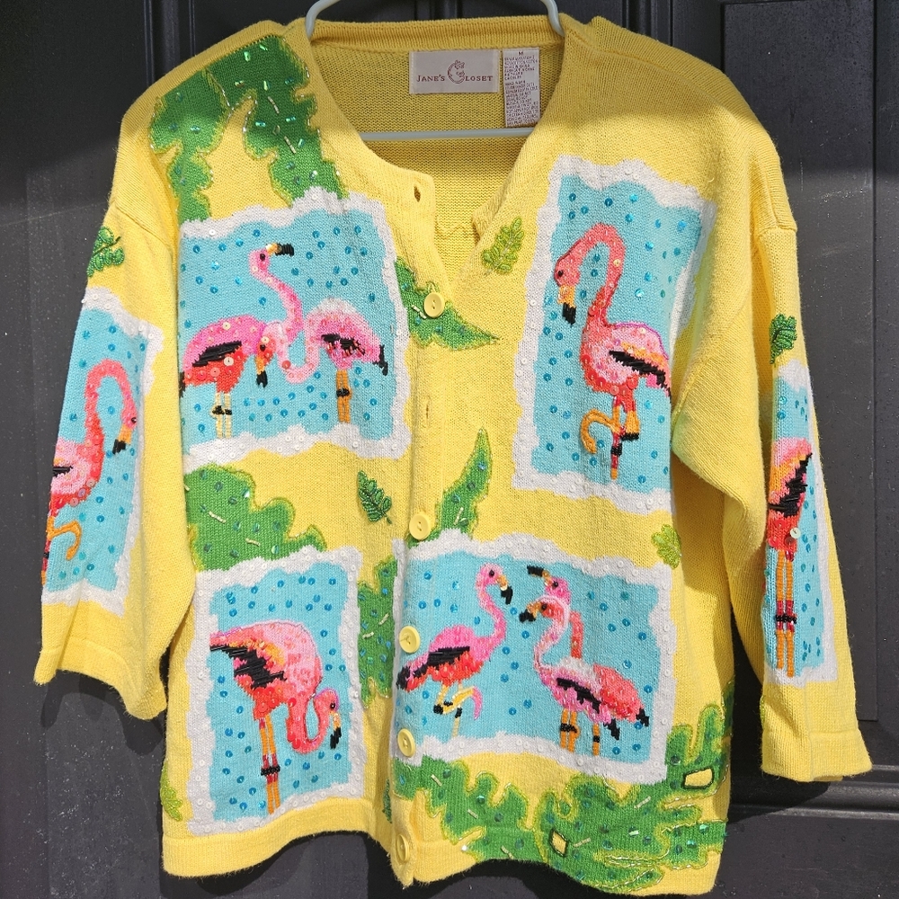 Vintage novelty cardigan with sparkle ✨️